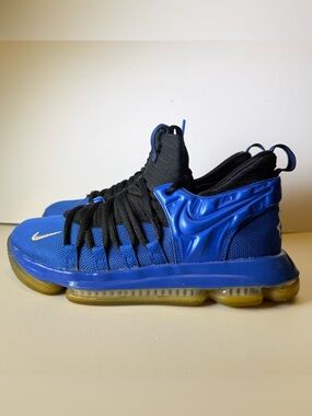Nike KD 10 Basketball Shoes Youth 6Y Blue Hyper Cobalt AJ7220-500 Flyknit Zoom